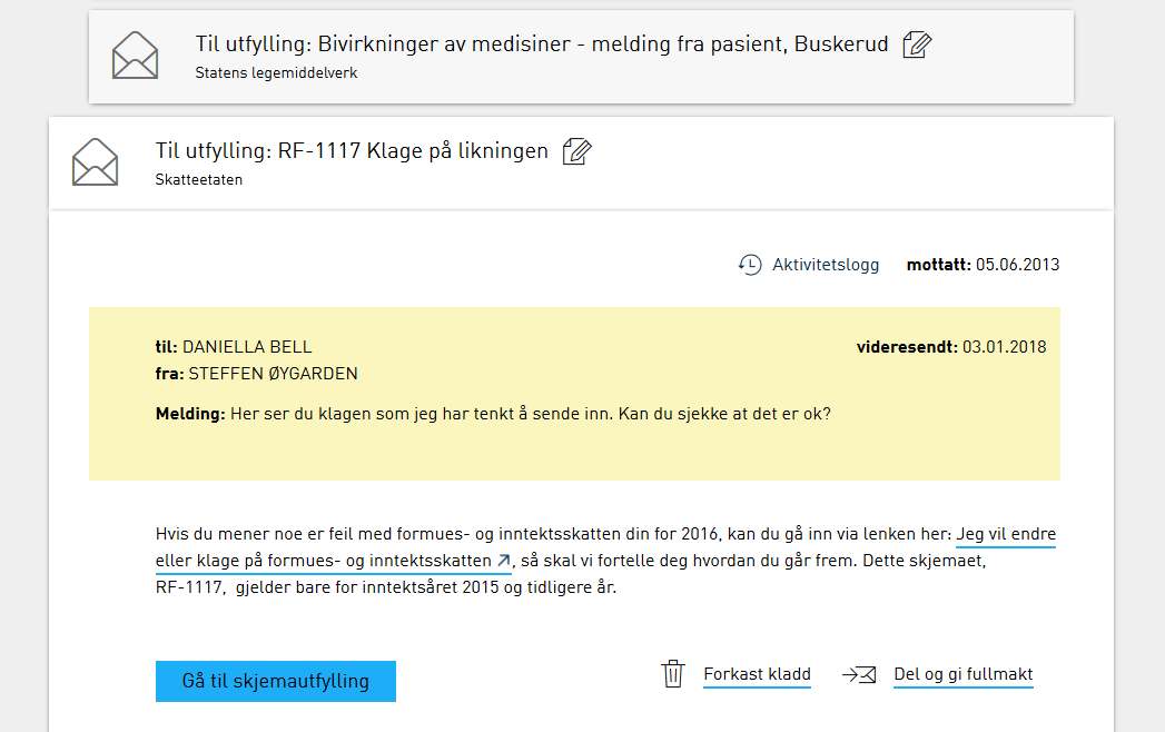 Se hva som er sendt i meldingsboksen Se hva som er sendt i meldingsboksen